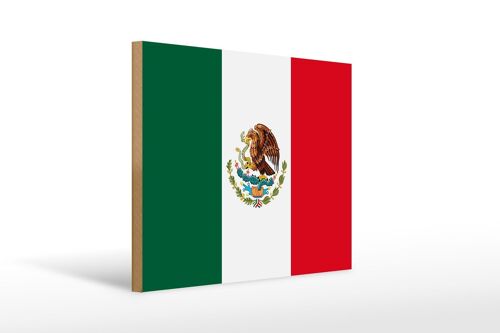 Holzschild Flagge Mexikos 40x30cm Flag of Mexico Holz Deko Schild