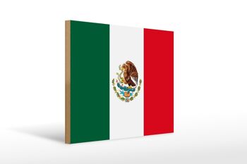 Panneau en bois drapeau du Mexique 40x30cm Drapeau du Mexique panneau décoratif en bois 1