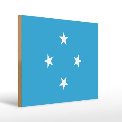 Holzschild Flagge Mikronesiens 40x30cm Flag Micronesia Deko Schild