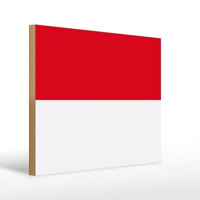 Holzschild Flagge Monacos 40x30cm Flag of Monaco Schild