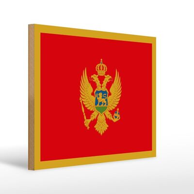 Letrero de madera Bandera de Montenegro 40x30cm Letrero Bandera de Montenegro