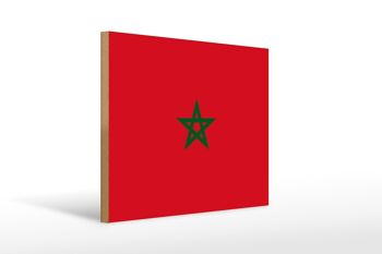 Panneau en bois drapeau du Maroc 40x30cm Drapeau du Maroc panneau décoratif en bois 1