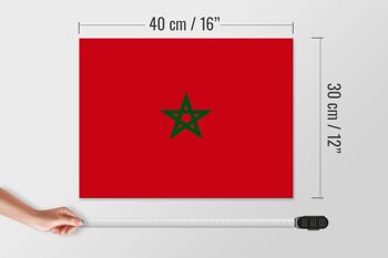 Panneau en bois drapeau du Maroc 40x30cm Drapeau du Maroc panneau décoratif en bois 4