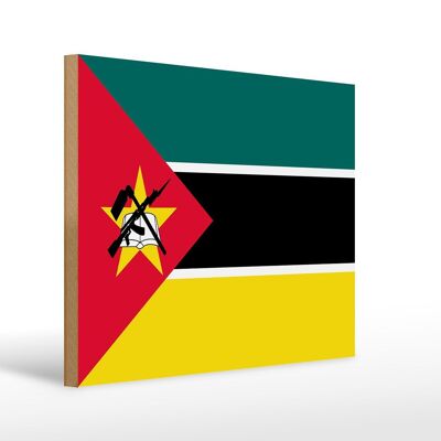 Holzschild Flagge Mosambiks 40x30cm Flag of Mozambique Deko Schild