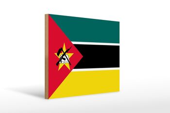 Panneau en bois drapeau du Mozambique 40x30cm Drapeau du Mozambique panneau décoratif 1