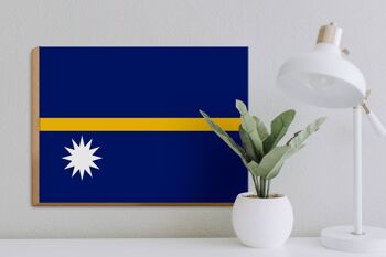 Panneau en bois drapeau Nauru 40x30cm Drapeau de Nauru panneau décoratif en bois 3