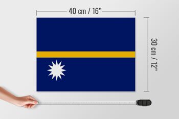 Panneau en bois drapeau Nauru 40x30cm Drapeau de Nauru panneau décoratif en bois 4
