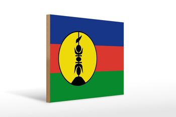Panneau en bois drapeau Nouvelle-Calédonie 40x30cm Drapeau Panneau Nouvelle-Calédonie 1
