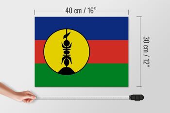Panneau en bois drapeau Nouvelle-Calédonie 40x30cm Drapeau Panneau Nouvelle-Calédonie 4