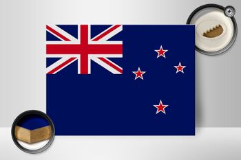 Panneau en bois Drapeau de la Nouvelle-Zélande 40x30cm Panneau drapeau de la Nouvelle-Zélande 2