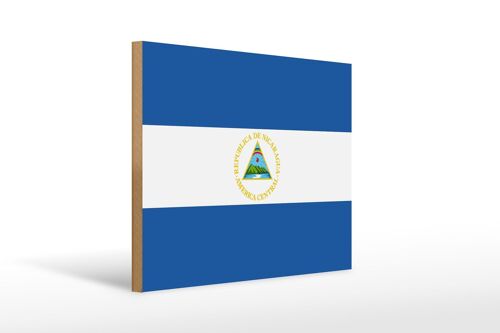 Holzschild Flagge Nicaraguas 40x30cm Flag of Nicaragua Deko Schild