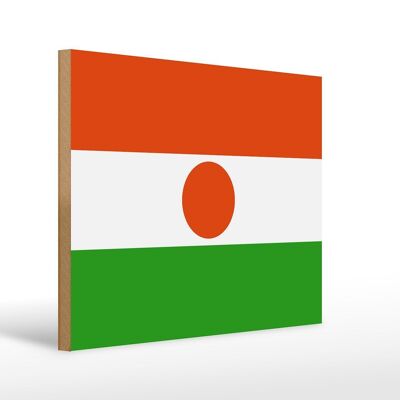 Letrero de madera Bandera de Níger 40x30cm Letrero decorativo Bandera de Níger