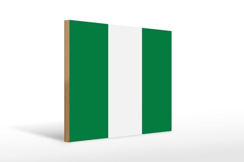 Holzschild Flagge Nigerias 40x30cm Flag of Nigeria Holz Deko Schild