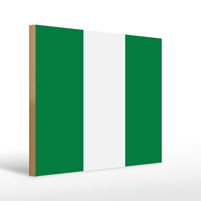 Letrero de madera bandera de Nigeria 40x30cm Bandera de Nigeria letrero decorativo de madera