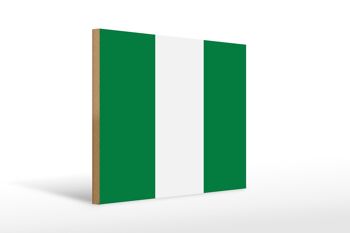 Panneau en bois drapeau du Nigeria 40x30cm Drapeau du Nigeria panneau décoratif en bois 1