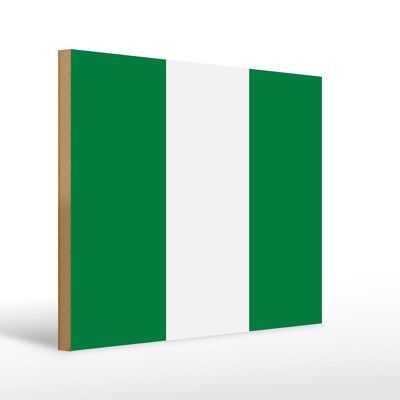 Holzschild Flagge Nigerias 40x30cm Flag of Nigeria Holz Deko Schild