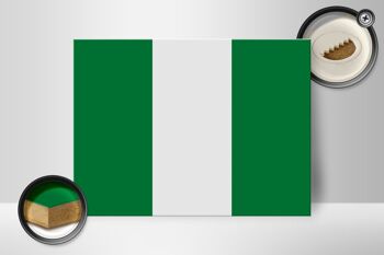 Panneau en bois drapeau du Nigeria 40x30cm Drapeau du Nigeria panneau décoratif en bois 2