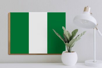 Panneau en bois drapeau du Nigeria 40x30cm Drapeau du Nigeria panneau décoratif en bois 3