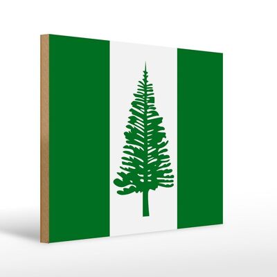 Letrero de madera bandera Isla Norfolk 40x30cm Bandera Letrero Isla Norfolk
