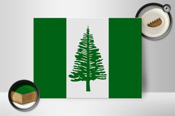 Panneau en bois drapeau de l'île Norfolk 40x30cm, drapeau de l'île Norfolk 2