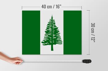 Panneau en bois drapeau de l'île Norfolk 40x30cm, drapeau de l'île Norfolk 4