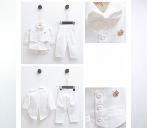 A Pack of Two Sizes Stylish  Baby Boy Special Day Outfit Set -4 pcs-Tuxido Style