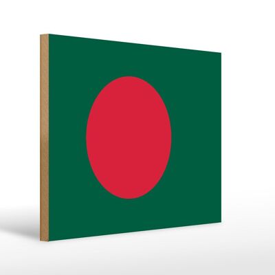Cartello in legno bandiera Bangladesh 40x30cm Cartello bandiera del Bangladesh