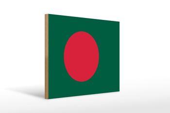 Panneau en bois drapeau Bangladesh 40x30cm Panneau drapeau du Bangladesh 1
