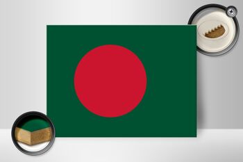 Panneau en bois drapeau Bangladesh 40x30cm Panneau drapeau du Bangladesh 2