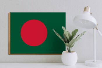 Panneau en bois drapeau Bangladesh 40x30cm Panneau drapeau du Bangladesh 3