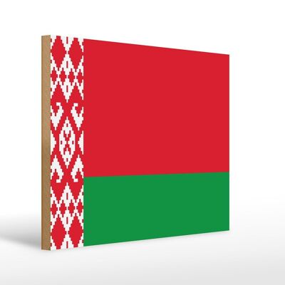 Holzschild Flagge Weißrussland 40x30cm Flag of Belarus Deko Schild