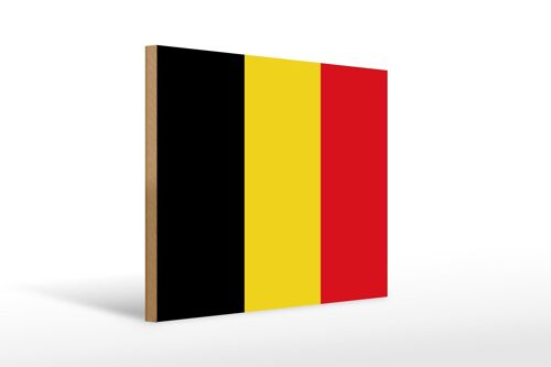 Holzschild Flagge Belgiens 40x30cm Flag of Belgium Deko Schild