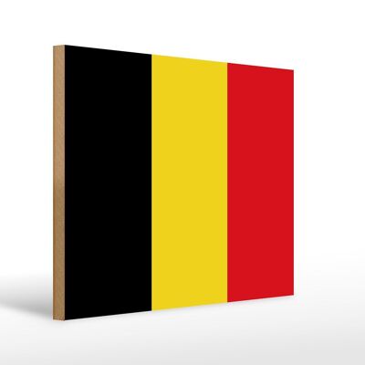 Letrero de madera Bandera de Bélgica 40x30cm Letrero decorativo Bandera de Bélgica