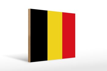 Panneau en bois drapeau de la Belgique 40x30cm Panneau décoratif drapeau de la Belgique 1