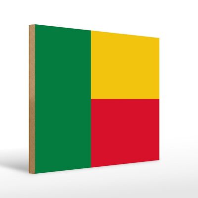 Cartello in legno bandiera del Benin 40x30 cm Cartello decorativo in legno Bandiera del Benin