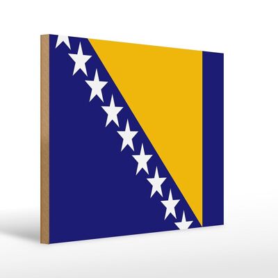 Holzschild Flagge Bosnien und Herzegowina 40x30cm Flag Deko Schild