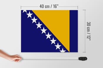 Panneau en bois drapeau Bosnie-herzégovine 40x30cm, panneau décoratif 4