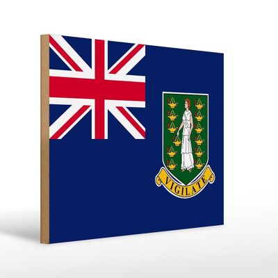 Cartello in legno bandiera Isole Vergini Britanniche 40x30 cm