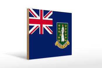 Panneau en bois drapeau des îles Vierges britanniques 40x30cm 1