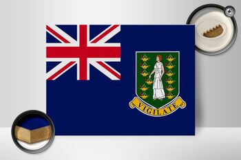Panneau en bois drapeau des îles Vierges britanniques 40x30cm 2