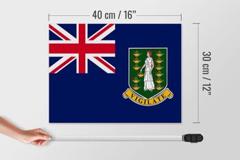 Panneau en bois drapeau des îles Vierges britanniques 40x30cm 4