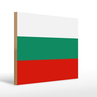 Holzschild Flagge Bulgariens 40x30cm Flag of Bulgaria Deko Schild