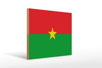Panneau en bois drapeau du Burkina Faso 40x30cm drapeau Burkina Faso signe 1