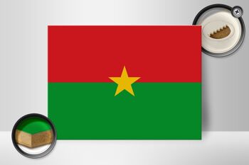 Panneau en bois drapeau du Burkina Faso 40x30cm drapeau Burkina Faso signe 2