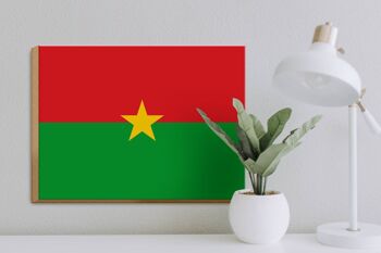 Panneau en bois drapeau du Burkina Faso 40x30cm drapeau Burkina Faso signe 3