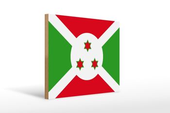 Panneau en bois drapeau du Burundi 40x30cm Drapeau du Burundi panneau décoratif en bois 1