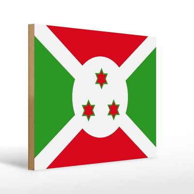Holzschild Flagge Burundis 40x30cm Flag of Burundi Holz Deko Schild