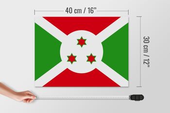 Panneau en bois drapeau du Burundi 40x30cm Drapeau du Burundi panneau décoratif en bois 4