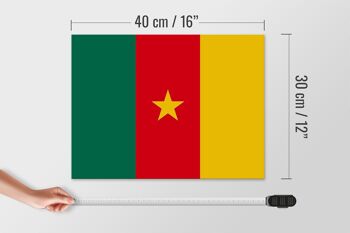Panneau en bois drapeau du Cameroun 40x30cm Panneau décoratif drapeau du Cameroun 4