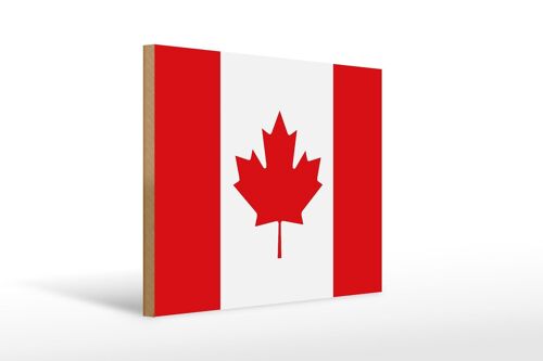 Holzschild Flagge Kanadas 40x30cm Flag of Canada Holz Deko Schild
